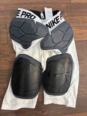 Nike Pro Dri Fit Hyperstrong Hardplate Football Shorts White Youth Large